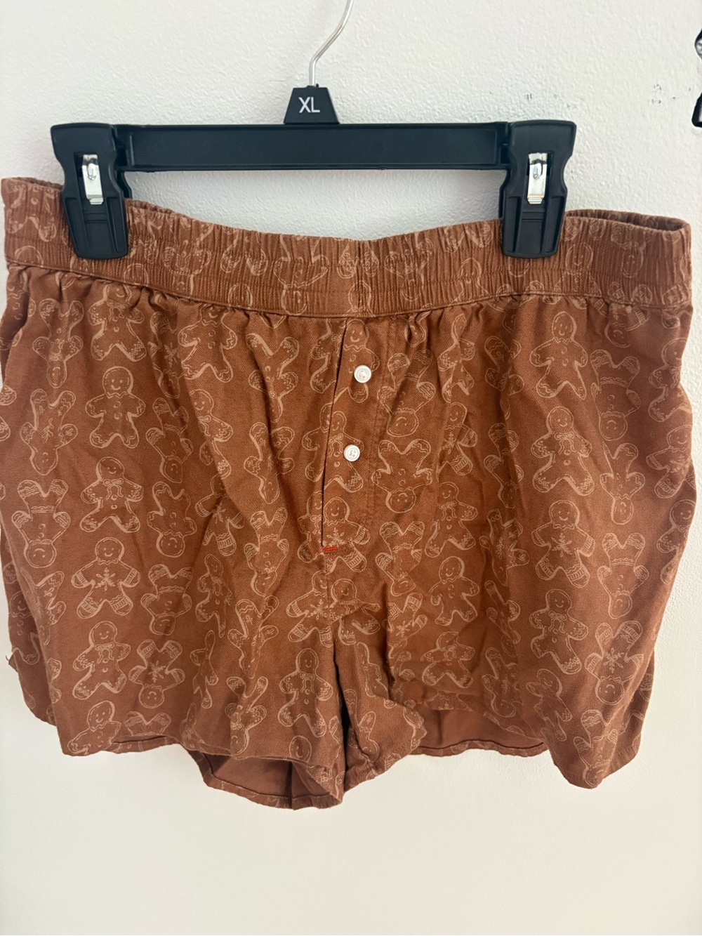 aerie Brown Gingerbread-Print Cotton Boxer Shorts